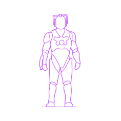 Pop Culture Doctor Who Cybermen Stencil Svg Design File, Free Vectors File
